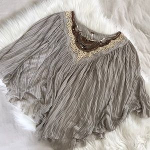 F r e e  P e o p l e • Embellished poncho tunic